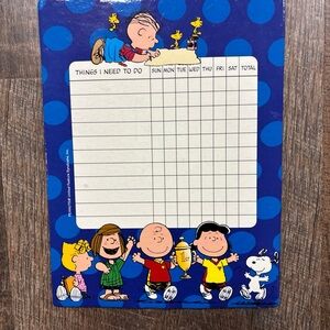 Peanuts White Backed Goal Chart with Black Strips